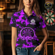 Load image into Gallery viewer, Thunder &amp; Lightning Purple Dartboard Darts Shirt Custom Team Shirt For Women, Gift For Darts Players NYN3364