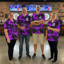 Load image into Gallery viewer, Thunder &amp; Lightning Purple Dartboard Darts Shirt Custom Team Shirt For Women, Gift For Darts Players NYN3364
