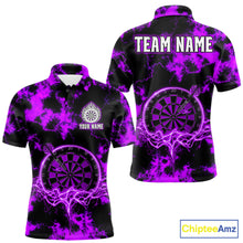Load image into Gallery viewer, Thunder lightning blue dartboard darts shirt for men custom team shirt