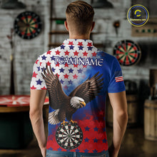 Load image into Gallery viewer, Custom Grunge Patriotic Darts Jersey For Men Red, Blue And White American Flag Eagle Dart Shirt NYN3368