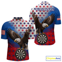 Load image into Gallery viewer, Grunge patriotic American flag eagle dart shirt for men custom darts jersey