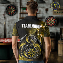 Load image into Gallery viewer, Personalized Men Dragon Dart Polo 1/4-Zip Shirt Custom Name Team Thunder Dragon Dart Jersey | Yellow NYN3369