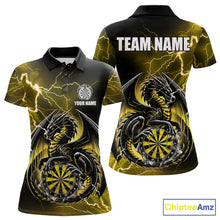 Load image into Gallery viewer, Personalized yellow thunder dragon dart polo shirt for women custom team jersey