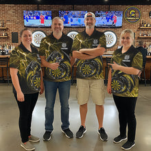 Load image into Gallery viewer, Personalized Women Dragon Dart Polo 1/4-Zip Shirt Custom Name Team Thunder Dragon Dart Jersey | Yellow NYN3369