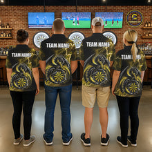 Load image into Gallery viewer, Personalized Women Dragon Dart Polo 1/4-Zip Shirt Custom Name Team Thunder Dragon Dart Jersey | Yellow NYN3369