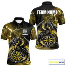 Load image into Gallery viewer, Personalized yellow thunder dragon dart polo shirt for men custom team jersey