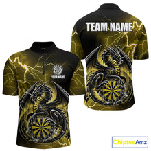 Load image into Gallery viewer, Personalized yellow thunder dragon dart polo shirt for men custom team jersey