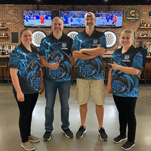 Load image into Gallery viewer, Personalized Women Dragon Dart Polo 1/4-Zip Shirt Custom Name Team Thunder Dragon Dart Jersey | Blue NYN3370