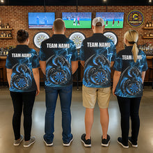 Load image into Gallery viewer, Personalized Women Dragon Dart Polo 1/4-Zip Shirt Custom Name Team Thunder Dragon Dart Jersey | Blue NYN3370