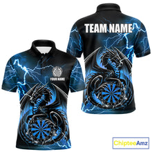 Load image into Gallery viewer, Personalized blue thunder dragon dart polo shirt for men custom team jersey