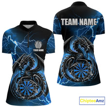 Load image into Gallery viewer, Personalized blue thunder dragon dart 1/4-zip shirt for women custom team jersey