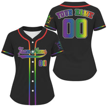 Load image into Gallery viewer, Women's LGPT Pride Baseball Jersey Custom Colorful Baseball Shirt For LGPTQ+ Fans NYN0873