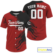 Load image into Gallery viewer, Men's Red And Black Baseball Jersey Personalized Outfits Baseball Shirt For Newborns NYN0881