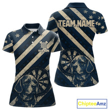Load image into Gallery viewer, Custom Blue Grunge Dog Dartboard Darts Jersey For Women Outfit Patriotic Dart Team Jersey  NYN1276