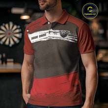 Load image into Gallery viewer, Custom Grunge Black And Red Dripping Dartboard Dart Team Men Polo Shirt NYN1547