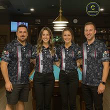 Load image into Gallery viewer, Cross US Flag 8 Ball Men's Billiard Shirts Personalized Patriotic Billiard Team Shirts NYN2322