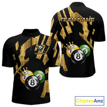 Load image into Gallery viewer, Gold Crown Ball Billiard Ball Shirts For Men Personalized Attire Billiard Team Shirts NYN2324