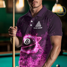Load image into Gallery viewer, Custom Pink Flaming 8 Ball Light Men's Billiard Shirts Personalized Billiard Attire Gifts NYN2325
