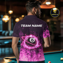 Load image into Gallery viewer, Custom Pink Flaming 8 Ball Light Men's Billiard Shirts Personalized Billiard Attire Gifts NYN2325