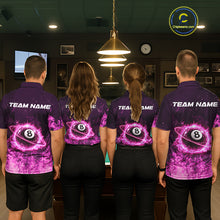Load image into Gallery viewer, Custom Pink Flaming 8 Ball Light Men's Billiard Shirts Personalized Billiard Attire Gifts NYN2325