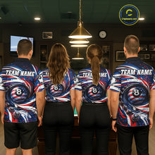 Load image into Gallery viewer, Custom US Flag Pool 8 Ball Billiard Shirt For Men Personalized Patriotic Ball Billiard Attire NYN2591
