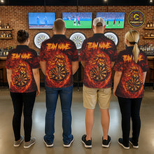 Load image into Gallery viewer, Lion Fire Flame Dartboard &amp; Arrow Men Darts 1/4-Zip Shirt Personalized Red Grunge Darts Jerseys NYN2599