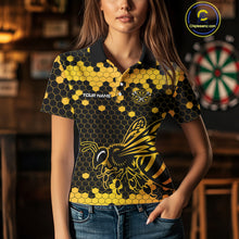 Load image into Gallery viewer, Honeycomb Pattern Bees Skull Dartboards Dart Shirts For Women, Custom Dart Jerseys NYN0053