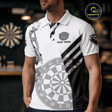 Load image into Gallery viewer, Silver Chains White And Black Dartboards Dart Shirts For Men, Dart Team Jerseys NYN0054