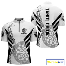 Load image into Gallery viewer, Silver Chains White And Black Dartboards Dart Shirts For Men, Dart Team Jerseys NYN0054