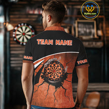 Load image into Gallery viewer, Hand Holding Orange Dartboards Cracked Grunge Dart Shirts For Men, Dart Jerseys NYN0056