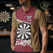 Load image into Gallery viewer, Custom Yellow&amp;Red Grunge Style Darts Board Dart Shirts For Men, Dart Team Jerseys NYN0058