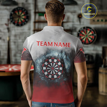 Load image into Gallery viewer, Custom Red And Blue Smoke Dartboards Dart Shirts For Men Grunge Dart Team Jerseys NYN0060