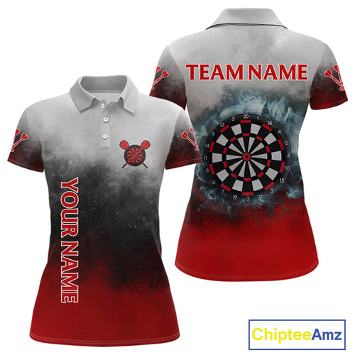 Custom Red And Blue Smoke Dartboards Dart Shirts For Men Grunge Dart Women Jerseys NYN0060