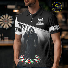 Load image into Gallery viewer, Grim Reaper Dartboard Custom Black Darts Shirt For Men - Personalized Name For Players NYN0673