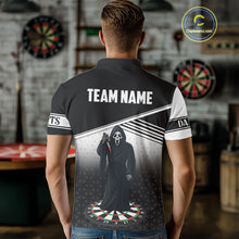 Load image into Gallery viewer, Grim Reaper Dartboard Custom Black Darts Shirt For Men - Personalized Name For Players NYN0673