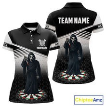 Load image into Gallery viewer, Grim Reaper Dartboard Custom Black Darts Shirt For Women - Personalized Name For Players NYN0673