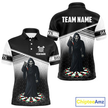 Load image into Gallery viewer, Grim Reaper Dartboard Custom Black Darts Shirt For Men - Personalized Name For Players NYN0673