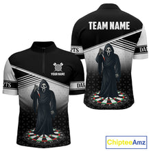Load image into Gallery viewer, Grim Reaper Dartboard Custom Black Darts Shirt For Men - Personalized Name For Players NYN0673