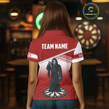 Load image into Gallery viewer, Grim Reaper Dartboard Custom Red Darts Shirt For Women - Personalized Name For Players NYN0674
