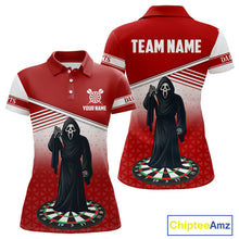 Load image into Gallery viewer, Grim Reaper Dartboard Custom Red Darts Shirt For Women - Personalized Name For Players NYN0674