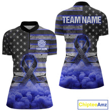 Load image into Gallery viewer, Blue Cloud Ribbon US Flag Dart Arrow Custom Breast Cancer Awareness Darts Women Quarter-Zip Shirt NYN1817