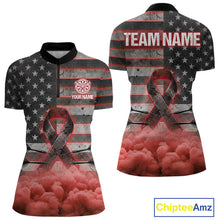 Load image into Gallery viewer, Red Cloud Ribbon US Flag Dart Arrow Custom Breast Cancer Awareness Darts Women Quarter-Zip Shirt NYN1818