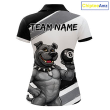 Load image into Gallery viewer, Grey And White Paint Funny Bulldog 8 Ball Billiard Pool Shirt For Women Custom Billiard Team Appeal NYN2765