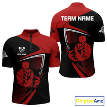 Load image into Gallery viewer, Custom Black And Red Dart Arrows Dart Shirts For Men Outfits Dart Team Jerseys NYN0064