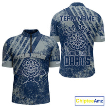 Load image into Gallery viewer, Keep Clam And Plays Dart Custom Blue Grunge Dart Shirts For Men, Dart Team Jerseys NYN0065