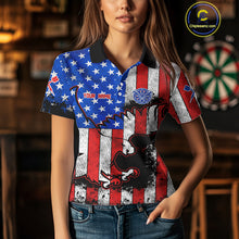Load image into Gallery viewer, Grunge Eagle US Flag Pattern Custom Dart Shirt For Women, Dart Team Jerseys NYN0214