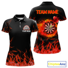Load image into Gallery viewer, Red Fire Flame Dartboard Custom Dart Shirt For Women, Dart Team Jerseys NYN0216