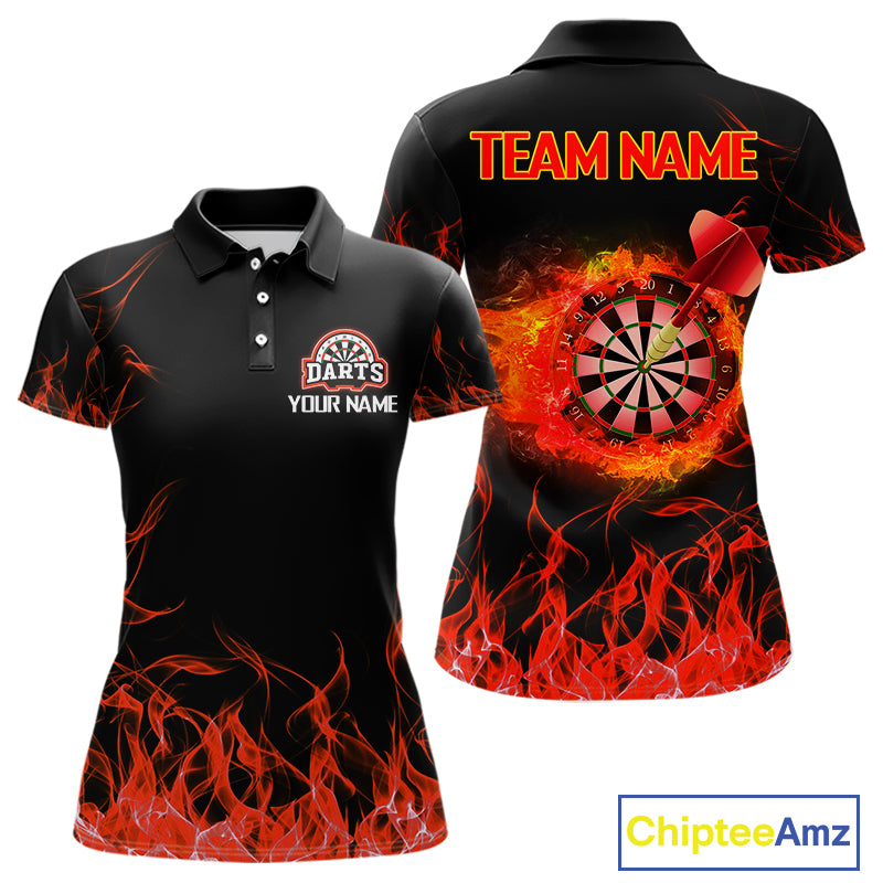 Red Fire Flame Dartboard Custom Dart Shirt For Women, Dart Team Jerseys NYN0216