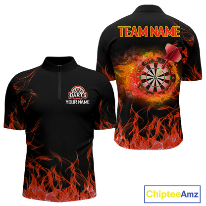 Red Fire Flame Dartboard Custom Dart Shirt For Men, Dart Team Jerseys NYN0216