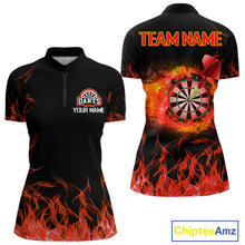 Load image into Gallery viewer, Red Fire Flame Dartboard Custom Dart Shirt For Women, Dart Team Jerseys NYN0216